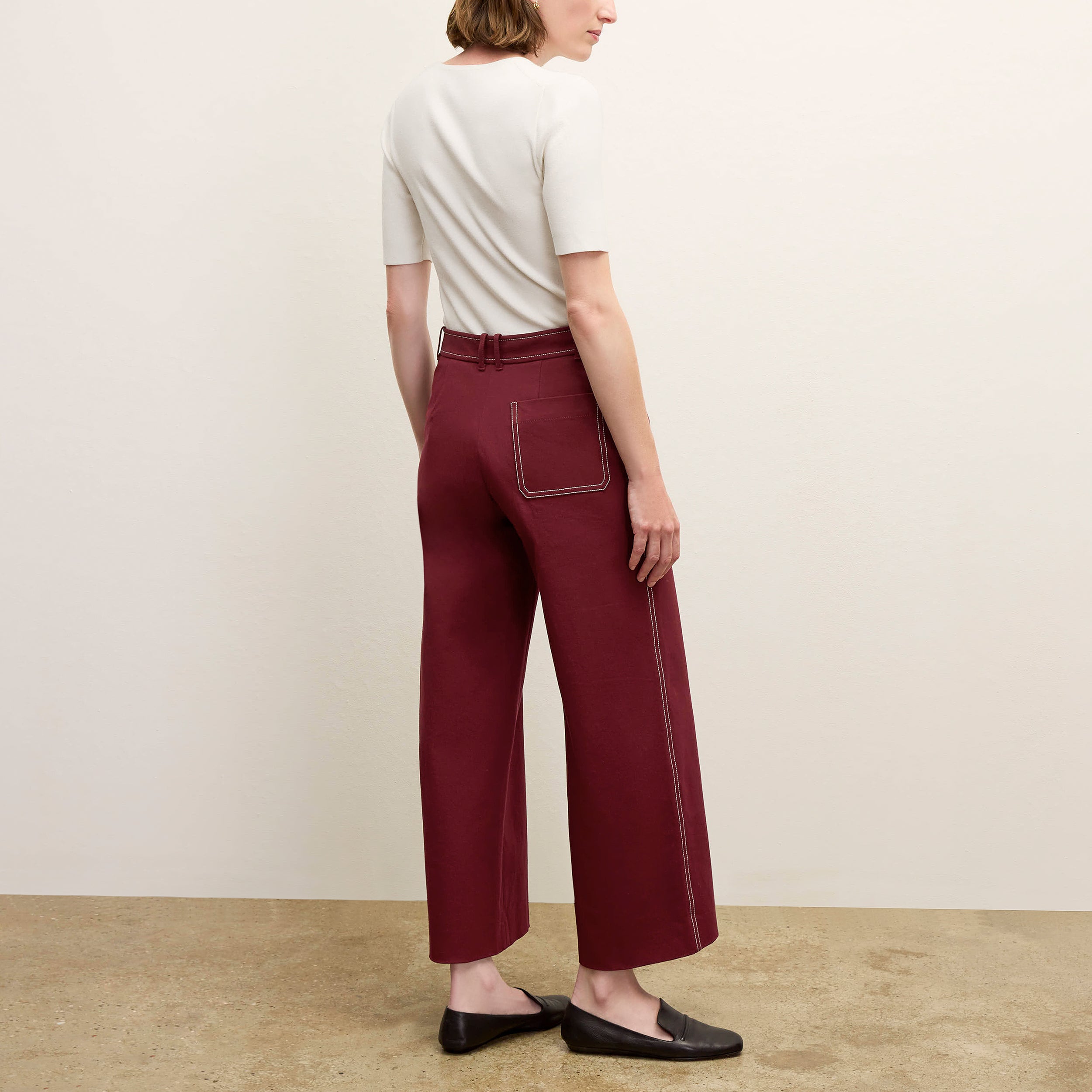 Abby Jean Contrast Stitch Eco-Friendly Denim Jeans - Better Than Regular Denim in Berry Jam Color | Perfect for Casual Wear & Sustainable Fashion