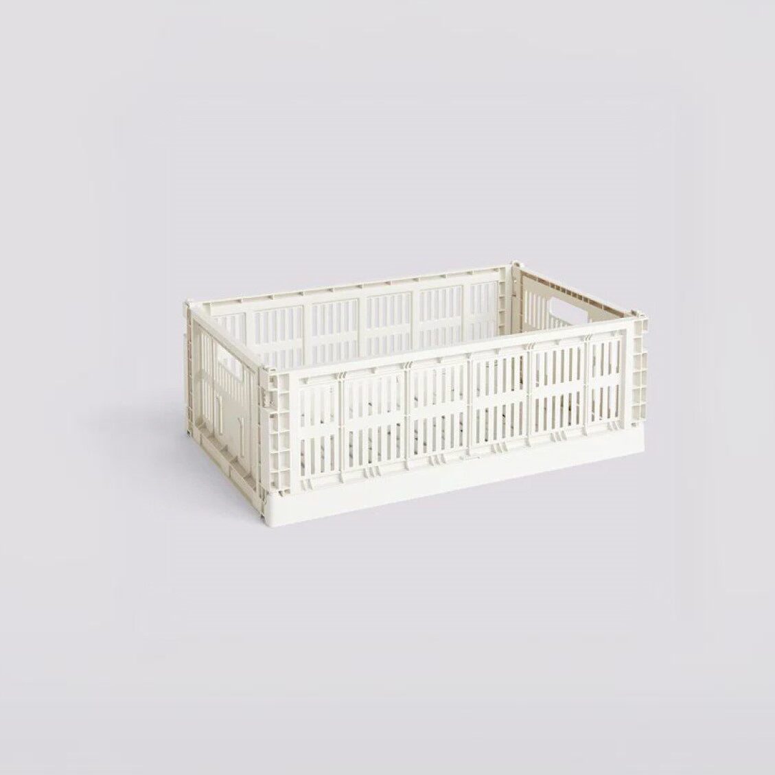 HAY Colour Storage Crate V2 - Large Plastic Organizer Bin in Off White | Perfect for Home Organization, Kids Toy Storage & Closet Shelving