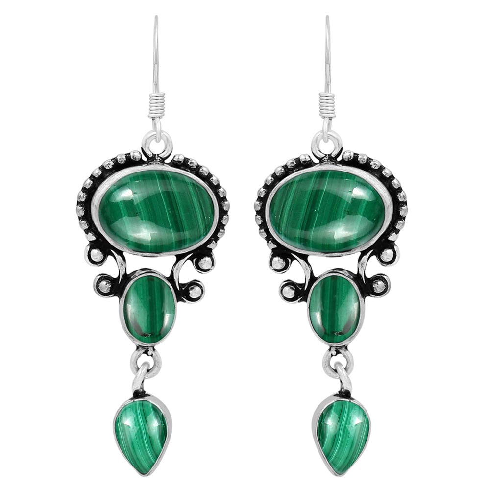 16.96Cts Natural Semi-Precious Gemstone Dangle Earrings for Women - Handmade Bohemian Jewelry, Perfect Gift for Mom, Wife, Birthday, Anniversary & Women's Day - Elegant for Parties, Weddings & Everyday Wear