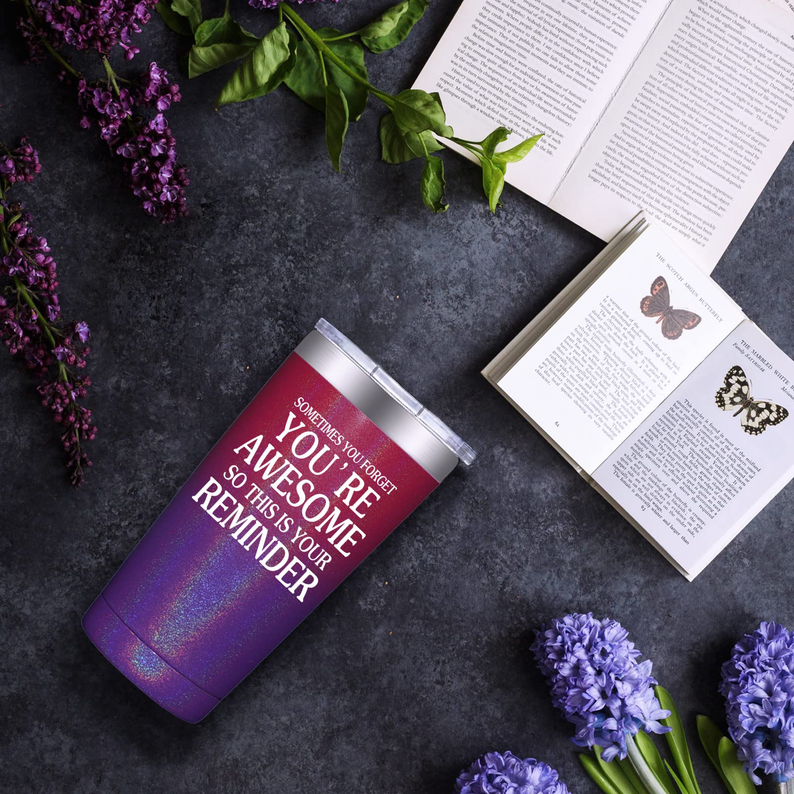 20oz Vacuum Insulated Tumbler - Inspirational Thank You Gifts for Women & Men, Funny Birthday Gifts for Coworkers, Daughter, Mom - Best Friend Gift Idea - Perfect for Office, Home, Travel & Outdoor Activities