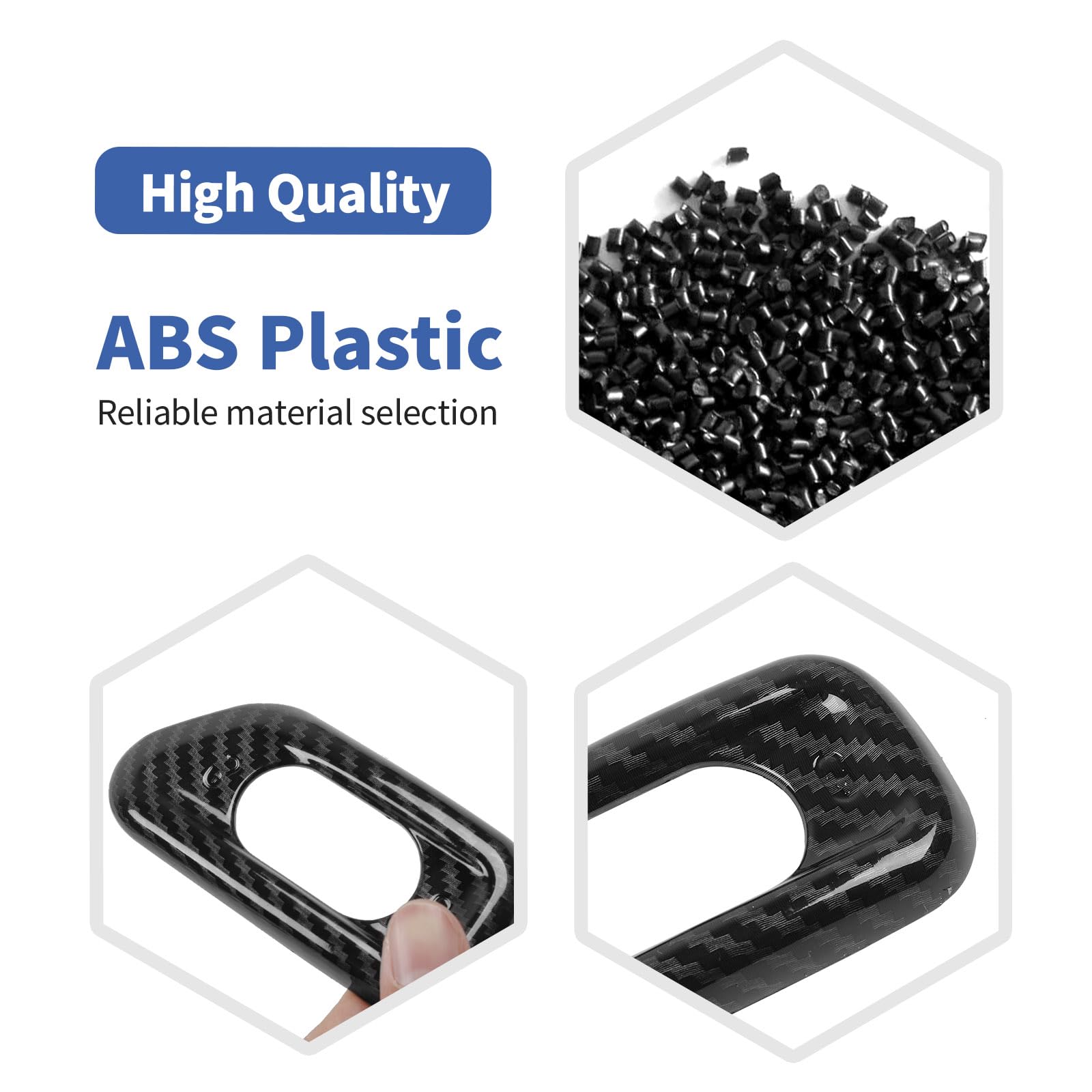 RT-TCZ Carbon Fiber Door Lock Switch Cover Trim for Jeep Wrangler JK & JKU (2011-2017) - Black ABS Interior Accessories (2-Piece Set) - Upgrade Your Jeep's Interior Style & Protection