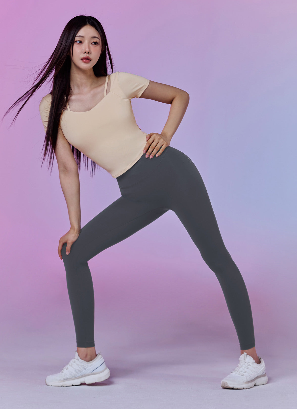 High Waist Yoga Pants for Women - Another Label Fit Revolution Leggings in Night Gray | Tummy Control Workout Leggings for Running, Gym & Lounge Wear