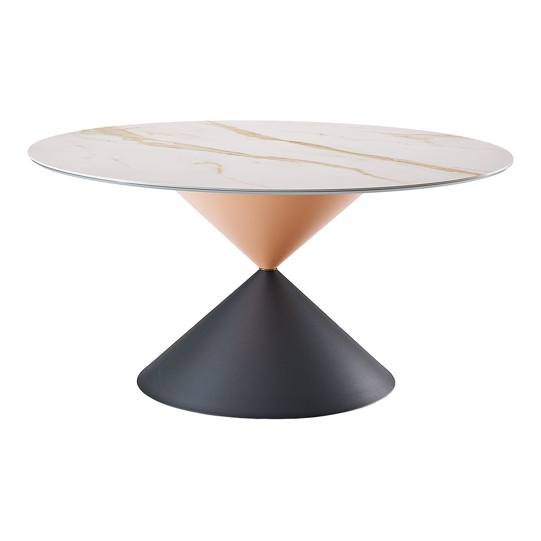 Modern Clessidra M Dining Table - Round Glass Top with Chrome Base for Kitchen, Dining Room & Small Spaces - Perfect for Family Meals & Entertaining Guests