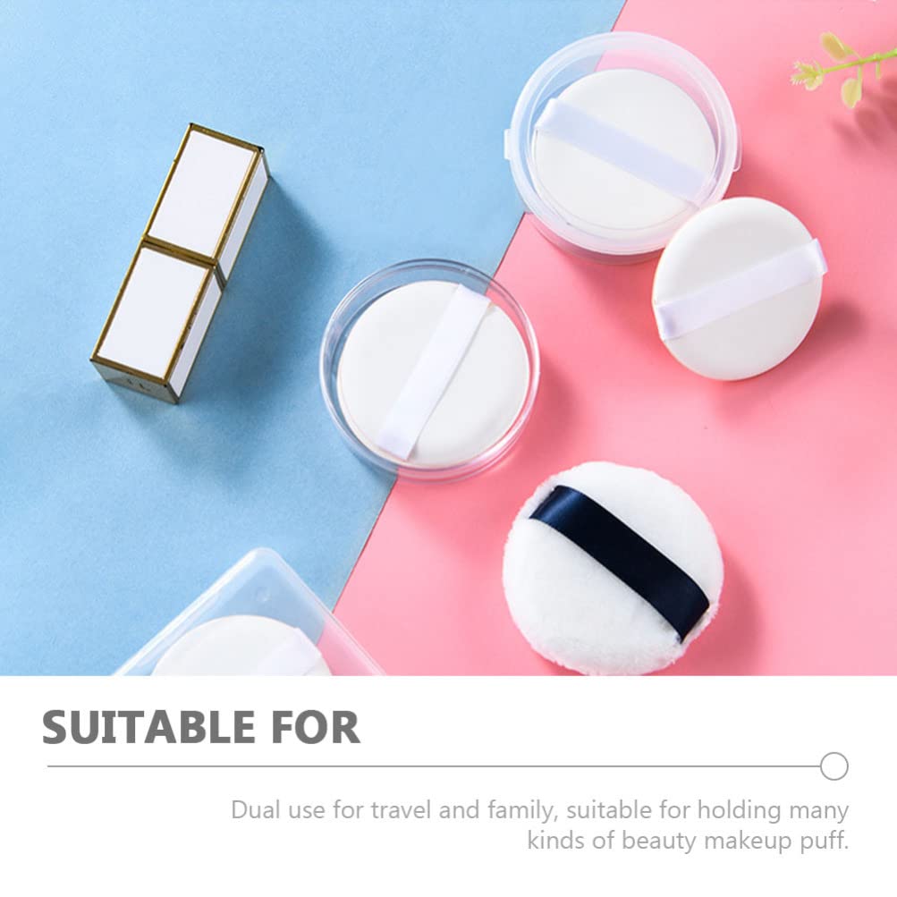 8pcs Powder Puff Holder & Makeup Sponge Case - Travel Cosmetic Storage Box for Face Powder, Blush & Beauty Tools | Portable PP Container for Makeup Organization & On-the-Go Touch Ups