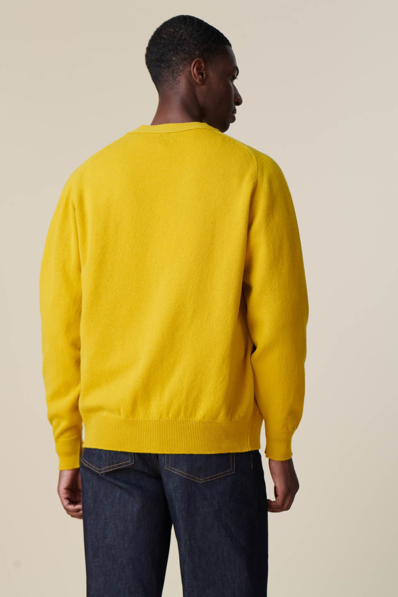 Men's Lambswool Cardigan Sweater - Soft Warm Piccalilli Yellow Pullover for Casual Wear & Winter Outfits