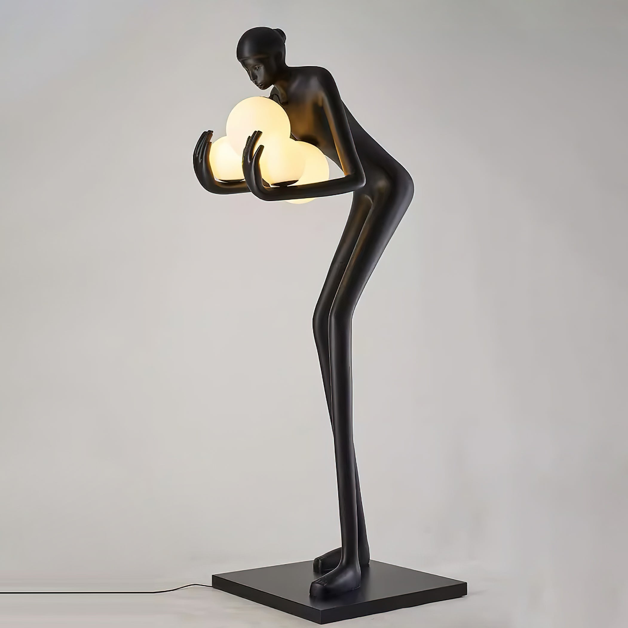 Modern Embrace of Light Sculpture Floor Lamp - Elegant LED Standing Light for Living Room, Bedroom & Office Decor - Perfect Ambient Lighting for Home & Workspace