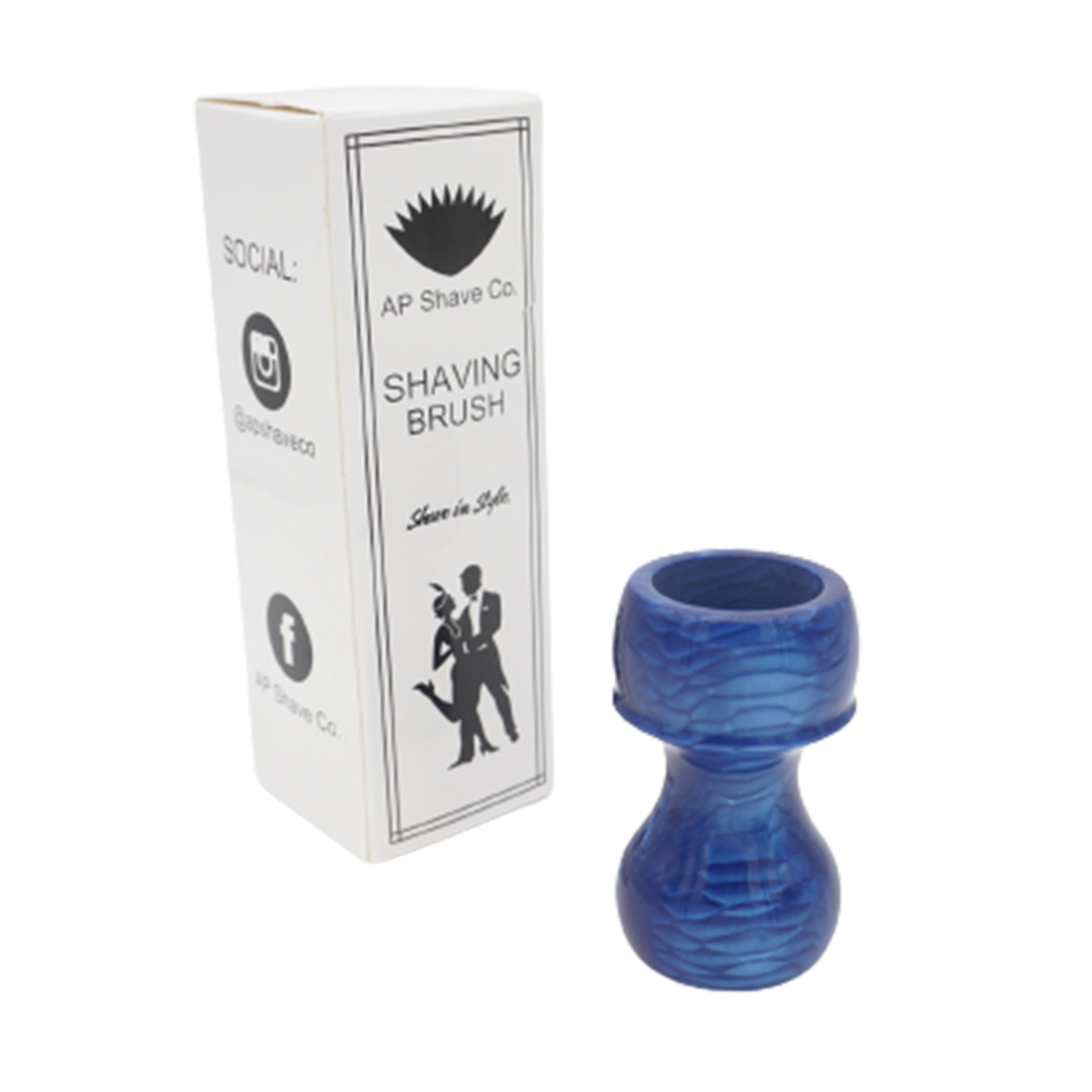 Premium Handmade Deep Blue Snakeskin Shaving Brush Handle - Fits 24mm & 26mm Knots - Perfect for Wet Shaving, Grooming Kits & Luxury Bathroom Accessories