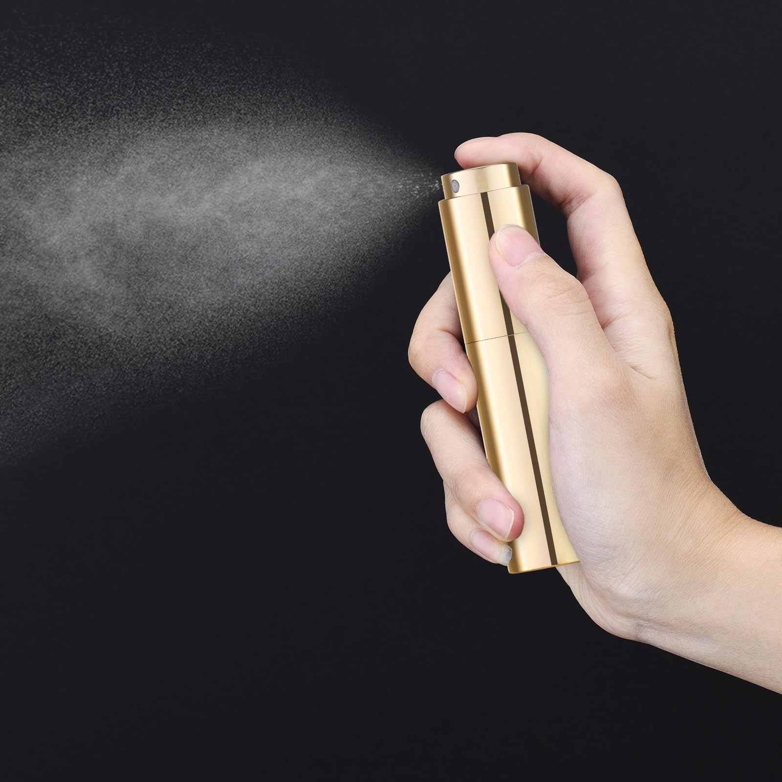 5ML Refillable Travel Perfume Atomizer Bottle - Portable Cologne Sprayer, Leak-Proof Pocket Perfume Dispenser (Gold) | Perfect for Airplane Carry-On, Gym Bag & Everyday Fragrance Touch-Ups