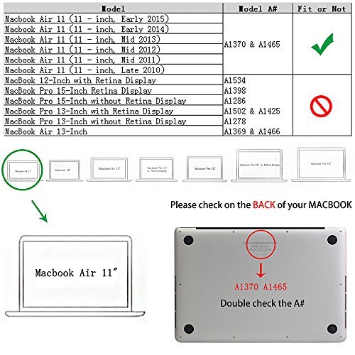 Premium Hard Shell Case for MacBook Air 11 Inch (A1370/A1465 Models) - Slim Protective Cover with Soft Touch Finish - Perfect for Work, Travel & School (11.6