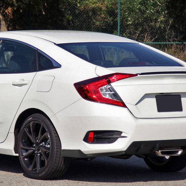2016-2021 Honda Civic Sedan Rear Bumper Lip Diffuser - Black Polyurethane Spoiler Kit for Enhanced Aerodynamics & Sporty Style | Perfect for Car Enthusiasts & Street Racing Upgrades