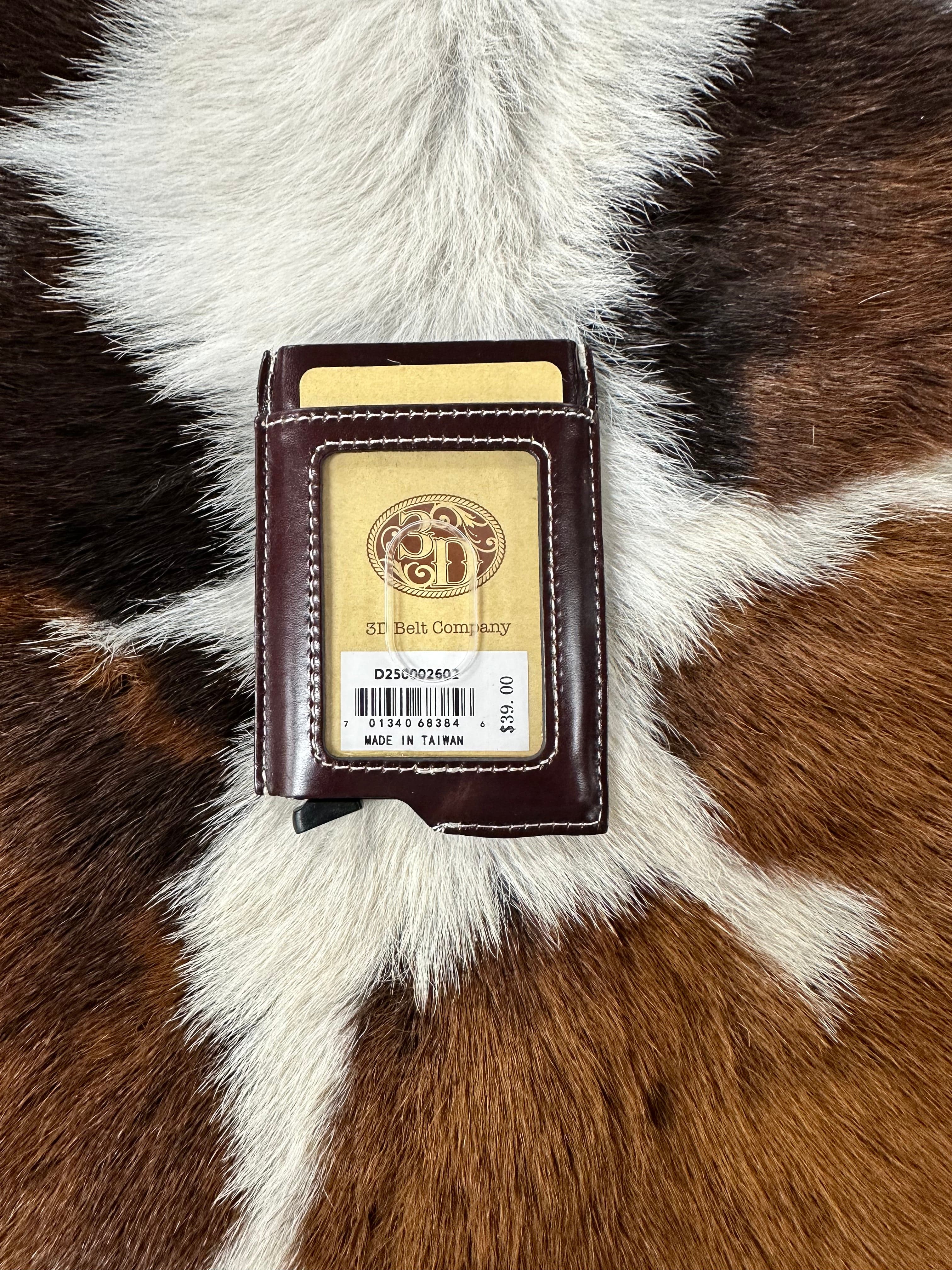 3D Brown Tooled Leather Money Clip & Card Holder - Slim RFID Blocking Wallet for Men - Perfect for Business, Travel, and Everyday Use