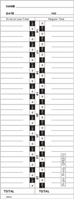 TCS (1000 Count) Side-Feed Second Half 16-31 Time Cards Form 1454-2 - Perfect for Employee Time Tracking and Payroll Management in Offices