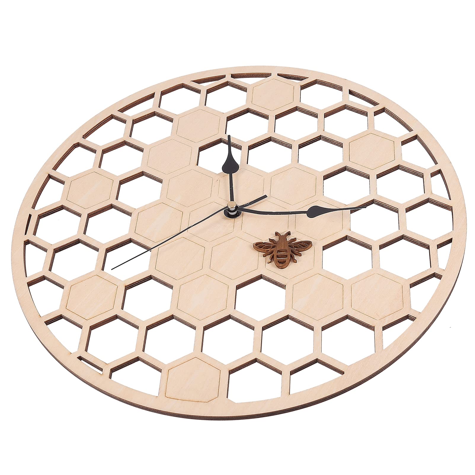 VALICLUD Vintage Wooden Wall Clock - Honeycomb Hollow-Out Design Farmhouse Decor for Bedroom, Living Room & Home Office - Perfect for Bee Day, Rustic Home Decor & Wall Art Gifts