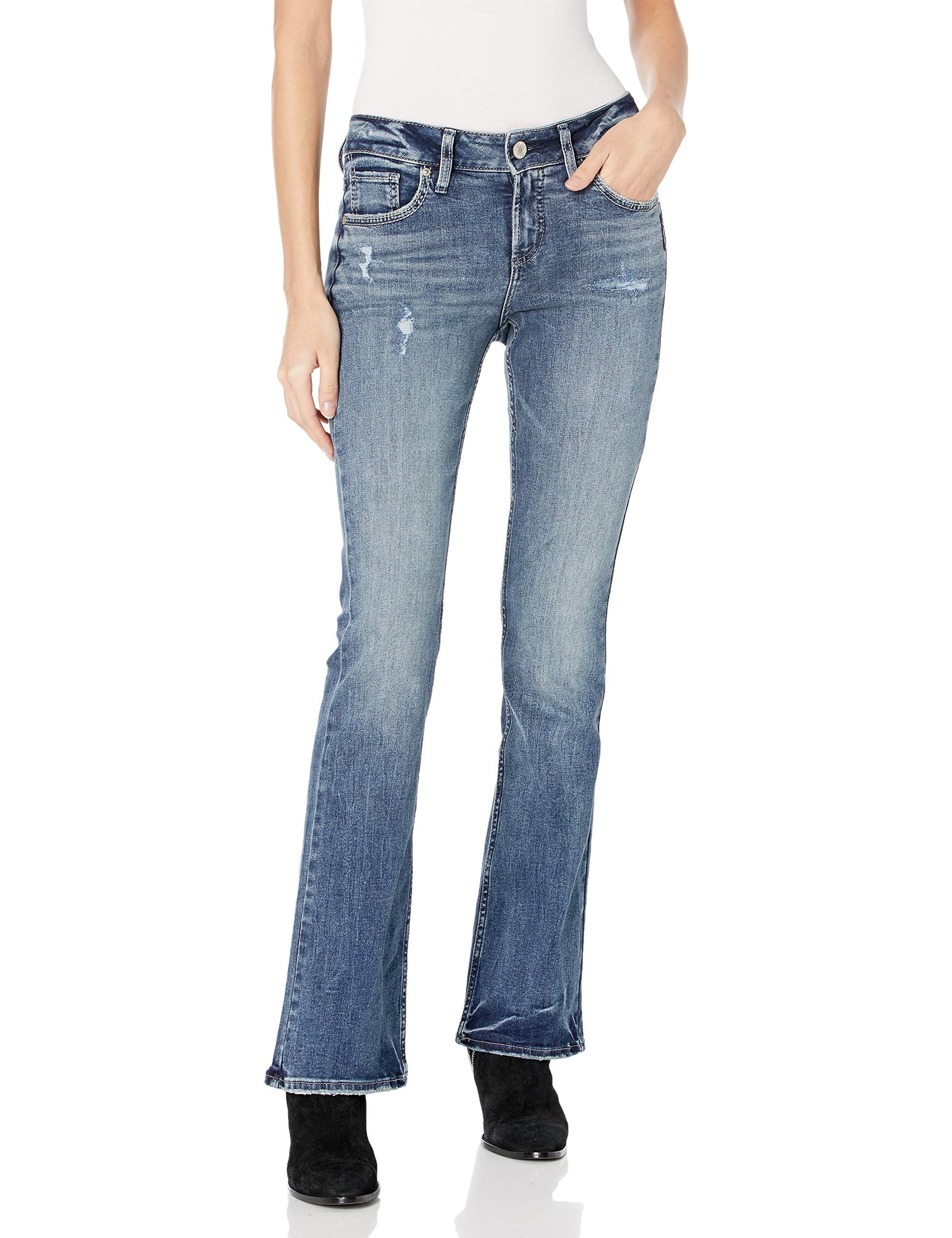 Silver Jeans Co. Women's Avery Bootcut Jeans - Classic Stretch Denim Pants for Casual Wear & Everyday Comfort | Perfect for Work, Date Night & Weekend Outfits