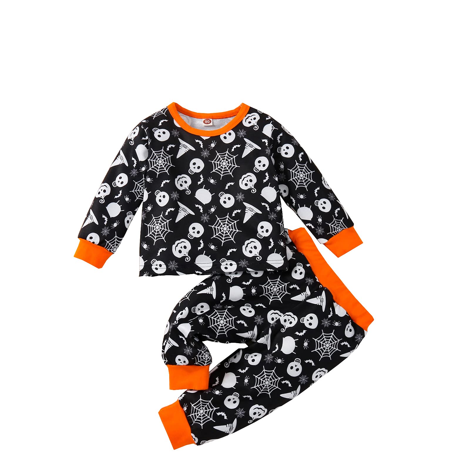 Verve Jelly Halloween Costume Set for Baby Girls & Boys - Cute Cartoon Print Long Sleeve Sweatshirt & Pants Outfit | Perfect for Halloween Parties, Trick-or-Treating & Family Photo Shoots