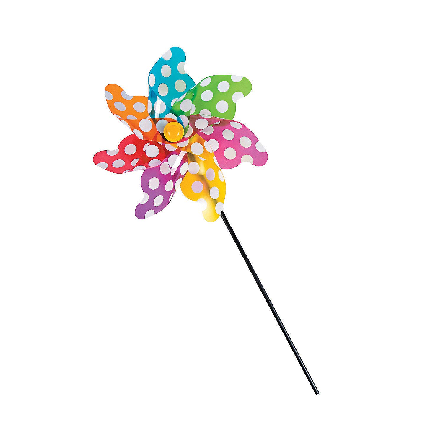 12-Pack Large Polka Dot Garden Pinwheels - Colorful Outdoor Wind Spinners for Yard Decor, Kids Crafts & Birthday Party Favors - Perfect for Spring Garden Decorations, Children's Outdoor Play & Party Giveaways