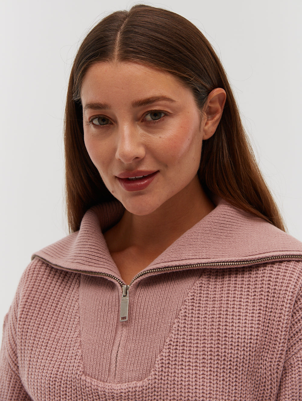 Thurynn Oversized Zippered Funnel Neck Sweater for Women - Cozy Winter Pullover with High Collar | Perfect for Casual Outfits, Office Wear & Cold Weather Layering