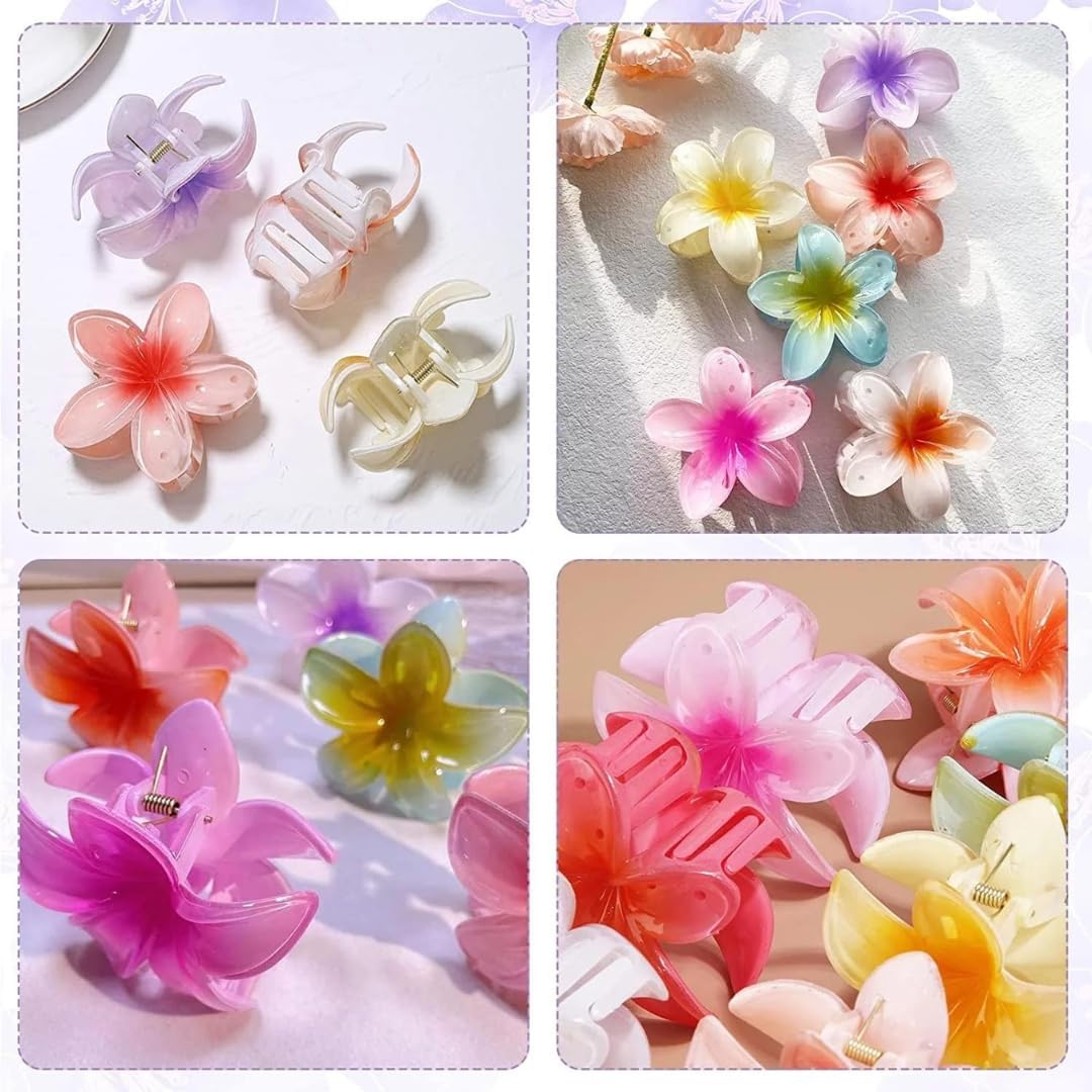 Haiccell 6-Piece Korean Flower Claw Clip Set for Women - Stylish Floral Hair Clips, Cute Hair Accessories for Women and Girls | Perfect for Parties, Weddings and Everyday Hairstyles