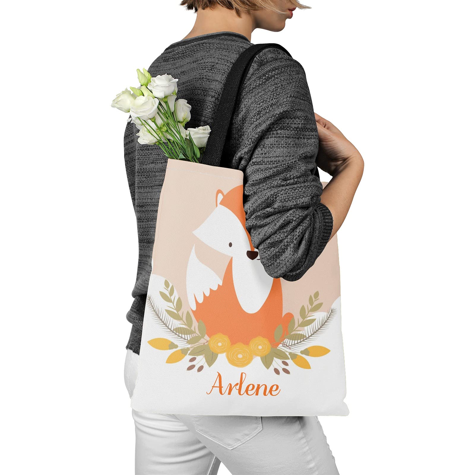 Personalized Koala Bear Stars Canvas Tote Bag - Eco-Friendly Reusable Shopping Bag for Women, Travel, School & Work | Cute Gift Idea for Animal Lovers & Nature Enthusiasts | Perfect for Groceries, Beach Trips & Daily Commute