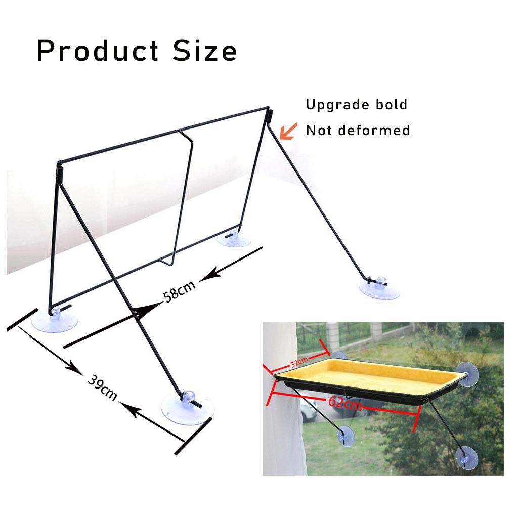 Premium Cat Window Bed with Suction Cups - Cozy 360° Sunbath Perch, Space-Saving Hammock & Safety Shelf for Indoor Cats - Perfect for Lounging, Napping & Bird Watching (Orange) - 6 Color Options Available