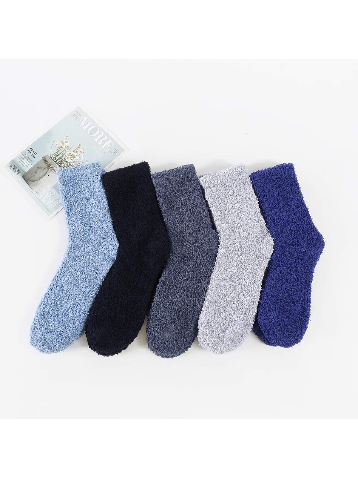 Century Star Non-Slip Fuzzy Socks with Grips for Men - Warm Cozy Fluffy Athletic Socks for Winter, Home, Gym & Christmas Gifts - Anti-Skid House Slipper Socks for Indoor/Outdoor Wear