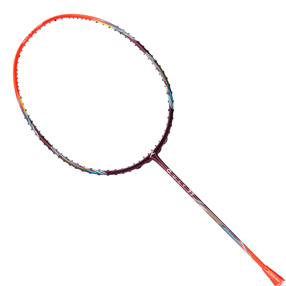 HNDRD Cult 77 Professional Badminton Racket - Pre-Strung Carbon Fiber Shuttlecock Racket for Adults & Teens - Perfect for Indoor/Outdoor Games, Training & Tournament Play