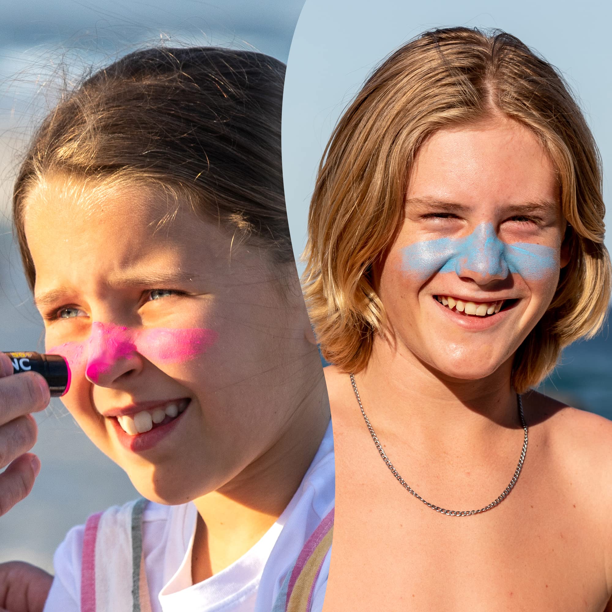Sun Zapper Zinc Oxide Sunscreen Stick SPF 50+ – Waterproof & Reef Safe – 3-Pack (Pink, White, Blue) – Face & Body Sun Protection for Adults, Kids & Babies – Travel Size Mineral Sunscreen – Made in Australia – Perfect for Beach, Pool & Outdoor Activities