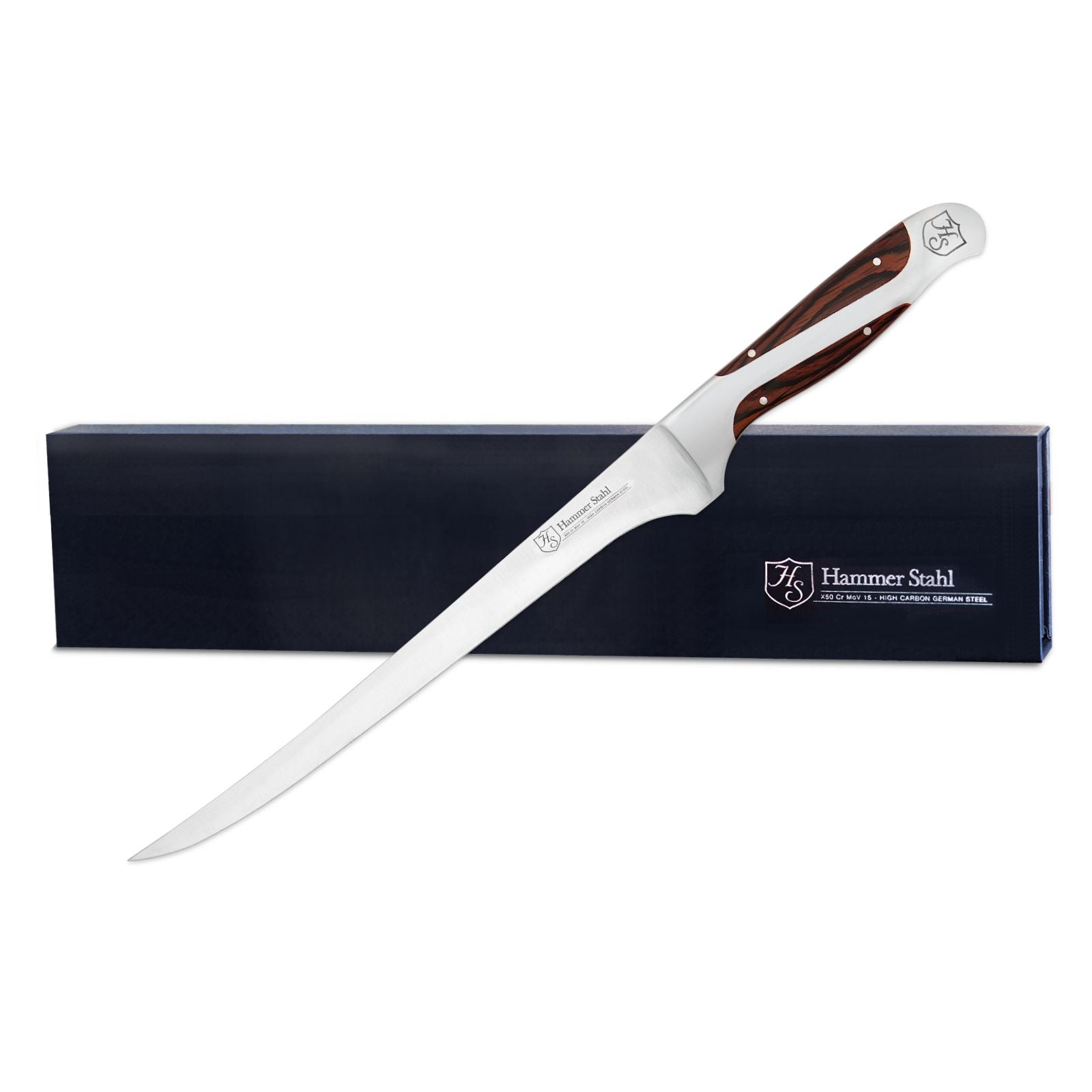 Premium Hammer Stahl 9-Inch Fillet Knife - High Carbon Stainless Steel Fishing Knife for Precise Filleting - Perfect for Fish, Meat, and Poultry - Ideal for Anglers, Chefs, and Home Cooks