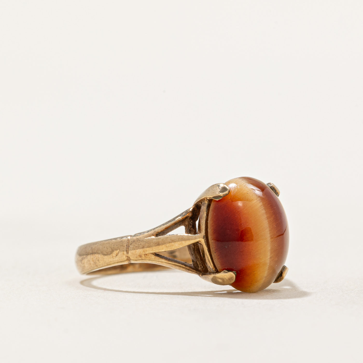 Tiger's Eye Cocktail Ring - 2.50 Carat Genuine Stone - Size 5 - Elegant Statement Jewelry for Women - Perfect for Parties, Weddings & Evening Events