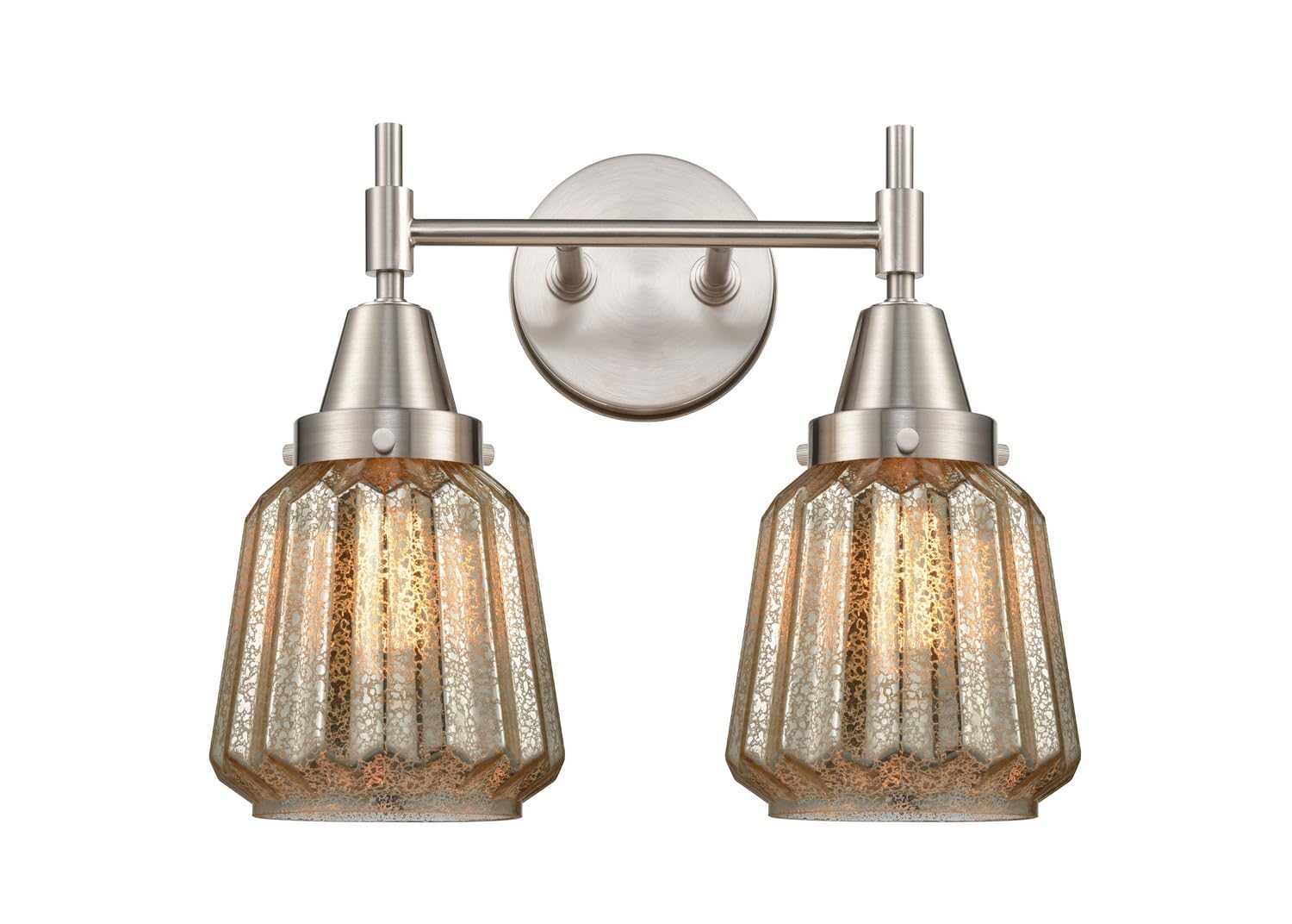 Innovations 447-2W-SN-G146-LED 24 Inch Transitional LED Bathroom Vanity Light Fixture - Pewter, Nickel & Silver Finish - Perfect for Modern Bathrooms, Powder Rooms & Spa-Like Retreats
