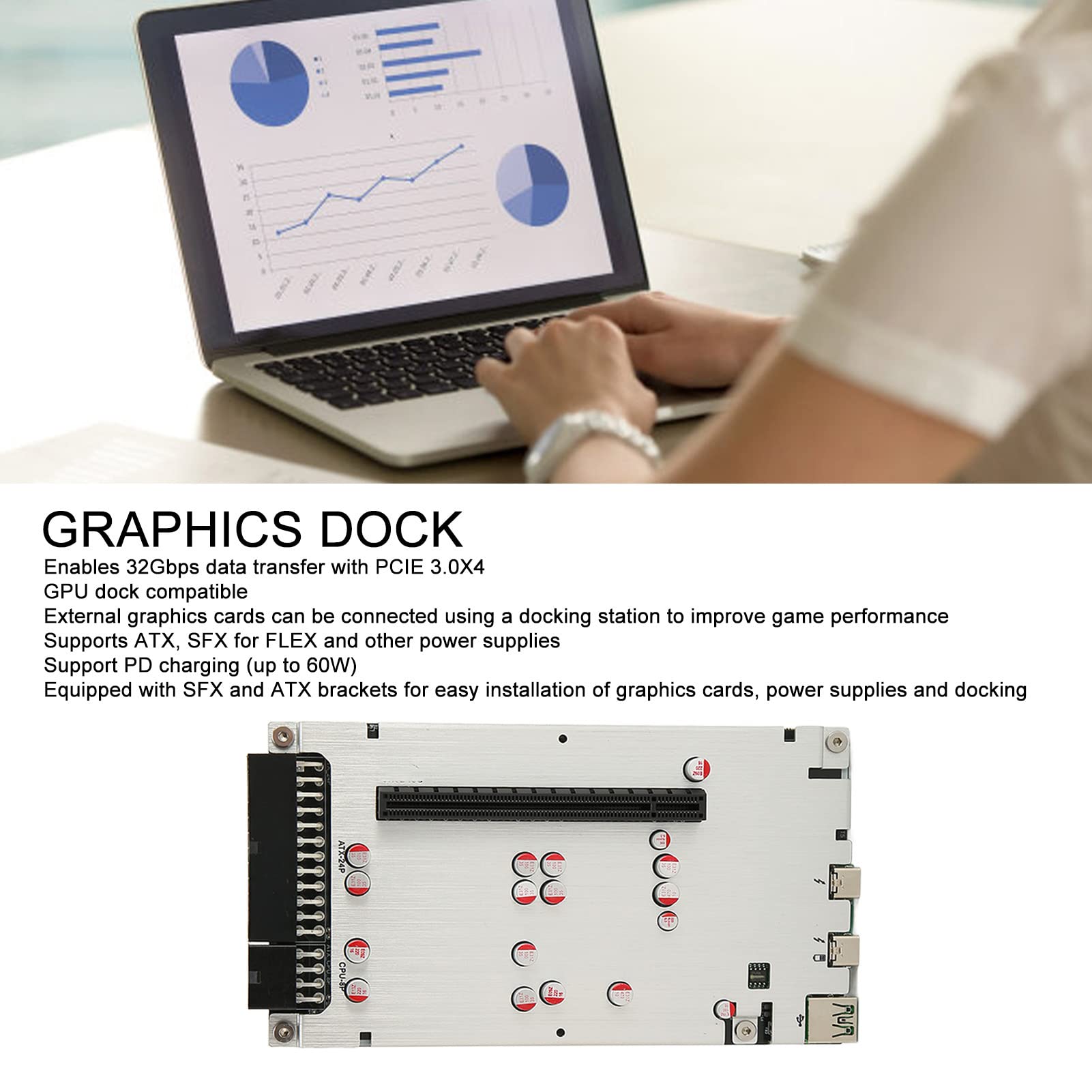 TH3P4G3 Graphics Docking Station - External GPU Dock with PCIE3.0X4 32Gbps, Compatible with Intel JHL7440 Chip for Laptops & Mini PCs - Perfect for Gaming, Video Editing & Graphic Design Workstations