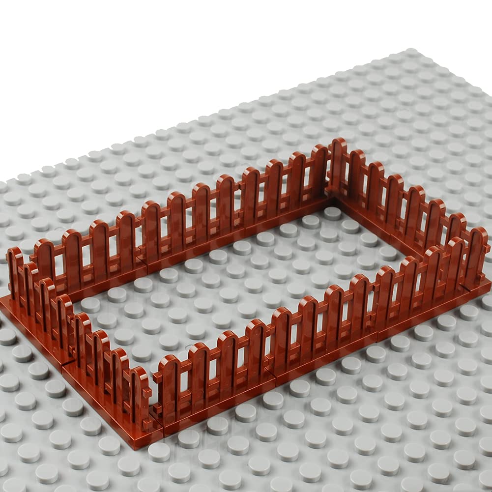 50pcs DIY Fence Building Blocks Kit - Compatible with LEGO, City & House Scenery Accessories - Perfect for Model Train Sets, Dioramas & Creative Play