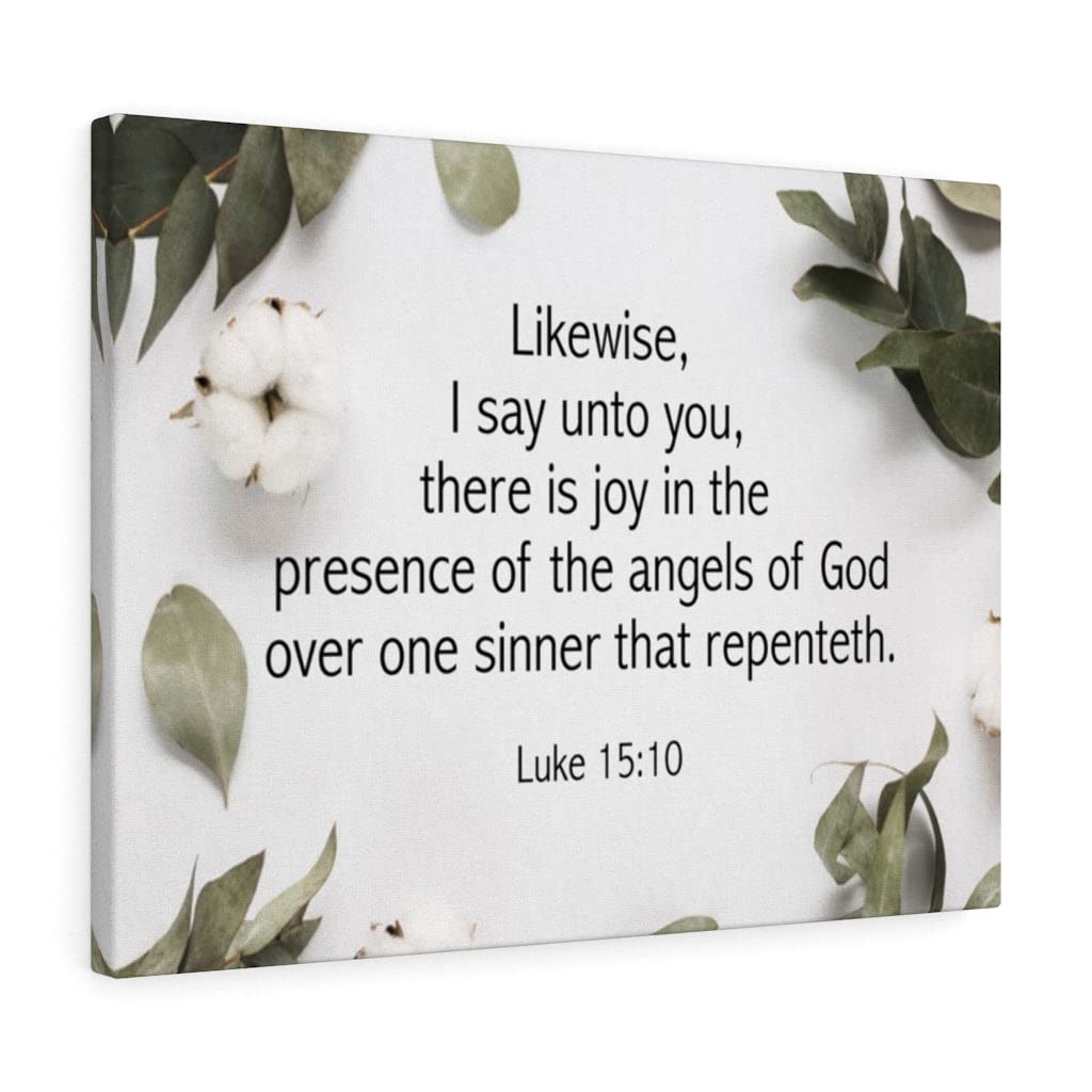 Christian Wall Art - Angels of God Luke 15:10 Bible Verse Print - Ready to Hang Scripture Decor for Home, Church & Office - Express Your Love with Inspirational Gifts