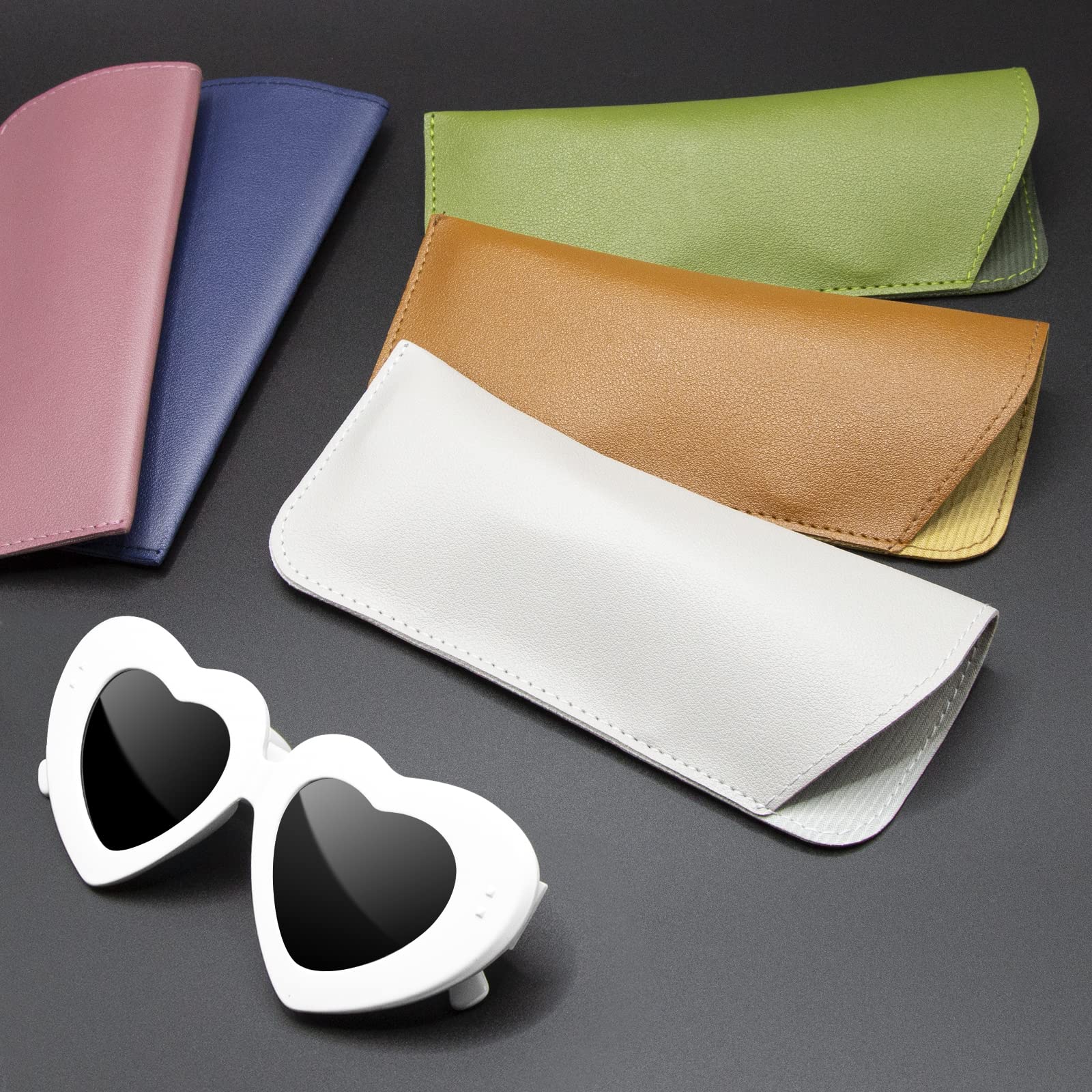 Premium Soft Leather Glasses Case for Women, Men & Kids - Travel-Friendly Eyeglass Pouch Holder for Reading, Driving & Daily Use