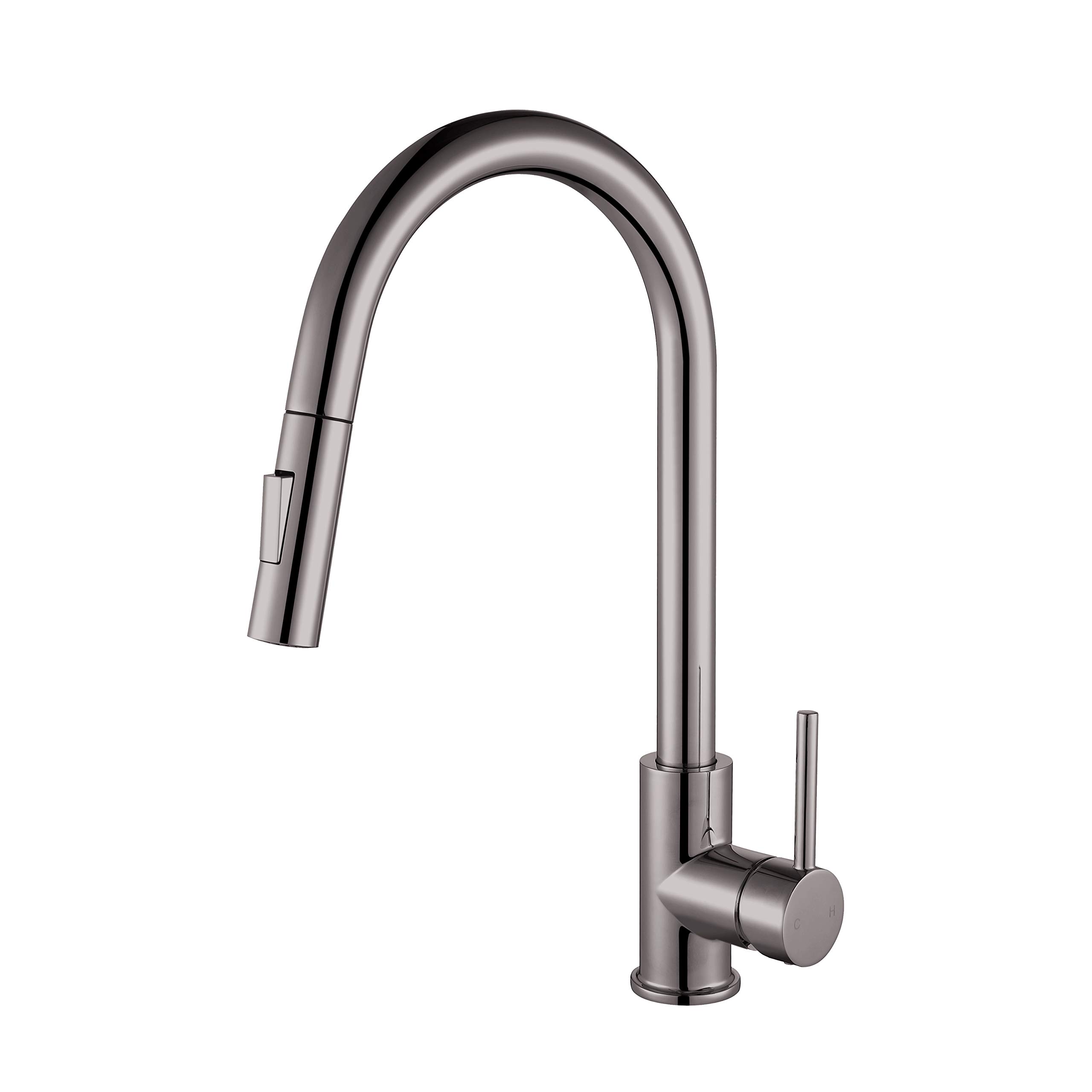 Olivi Brass Pull-Out Sprayer Kitchen Faucet in Brushed Nickel Finish - Perfect for Modern Farmhouse & Industrial Style Kitchens