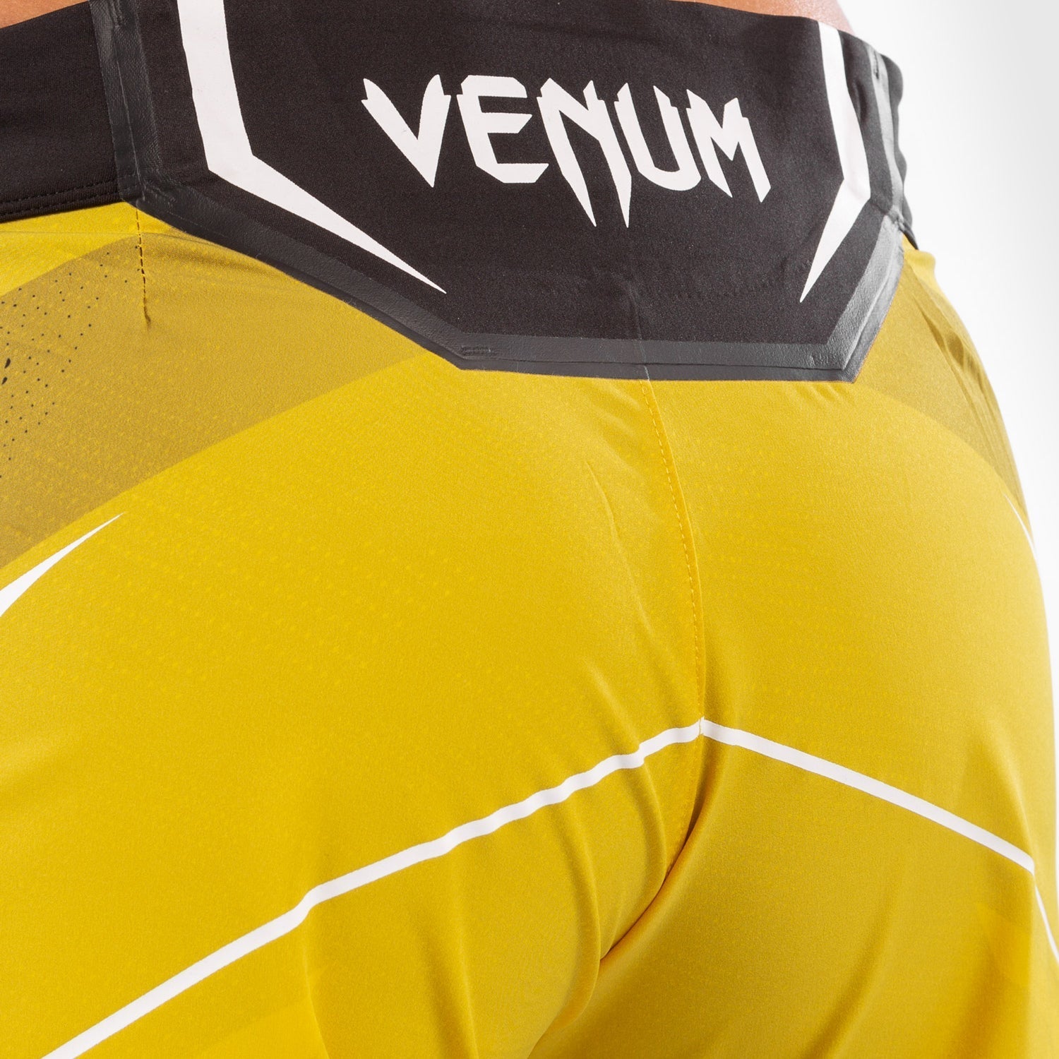 Venum UFC Authentic Women's Fight Night Shorts - Long Fit MMA Training Shorts for Women in Yellow | Perfect for MMA Training, UFC Events & Gym Workouts