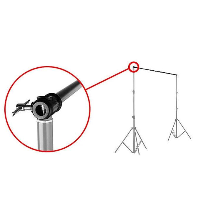Adjustable Telescopic Backdrop Stand - Extends from 1.2m to 3m - Black/Silver Crossbar Rod for Photography, Events & Home Decor