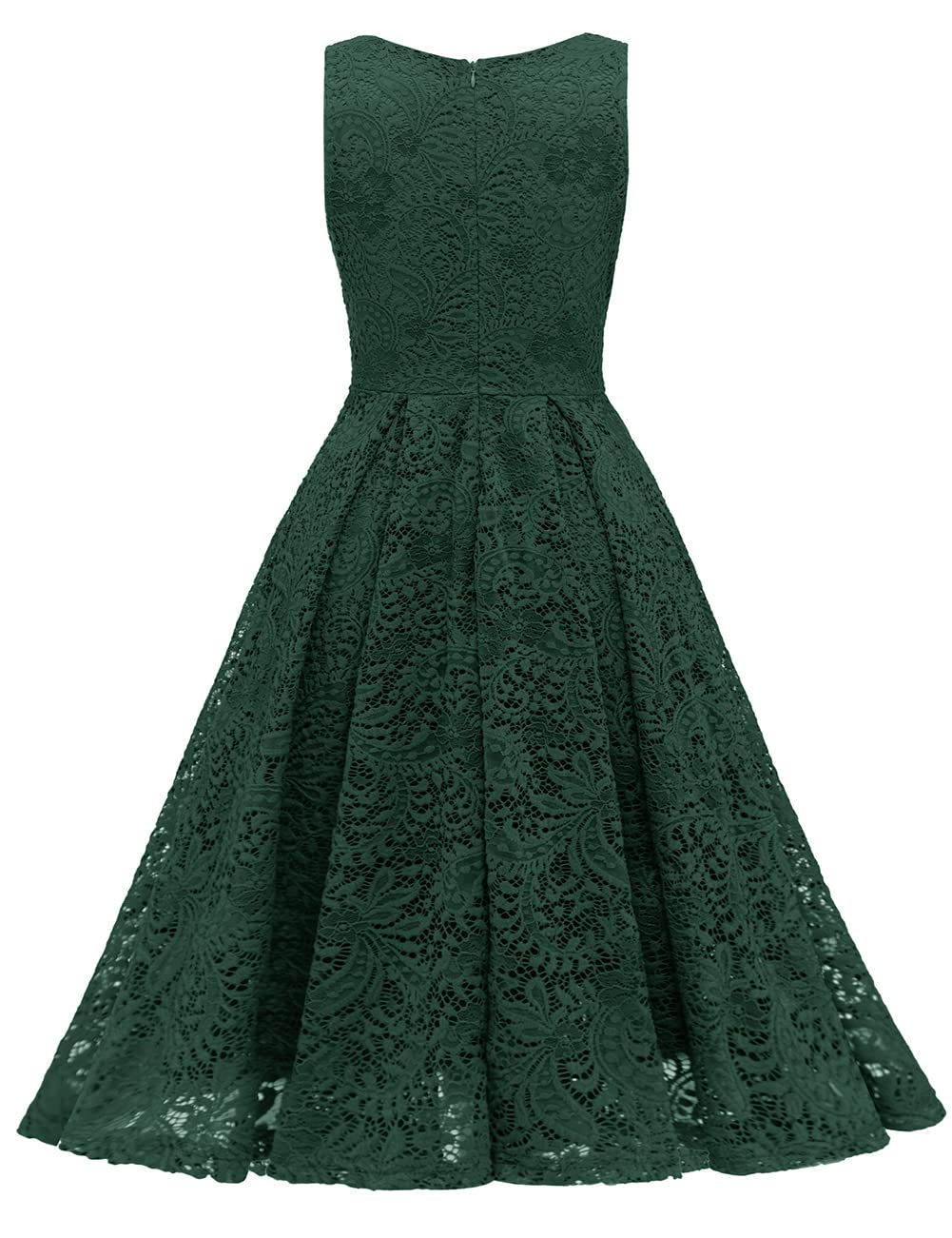 Pasgreson Women's Vintage Floral Lace Cocktail Party Dress - Fit and Flare Prom Dress, Midi Length for Evening Events, Weddings & Special Occasions