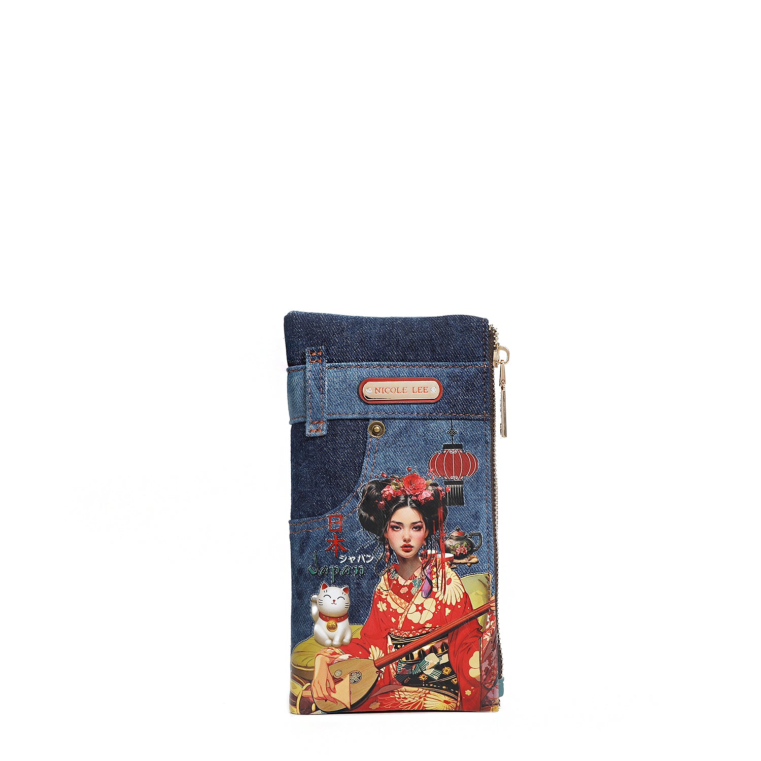 DENIM AMANDA 2-Piece Bifold Wallet for Women - Genuine Leather Credit Card Holder with RFID Protection - Perfect for Everyday Use, Travel & Gift Giving