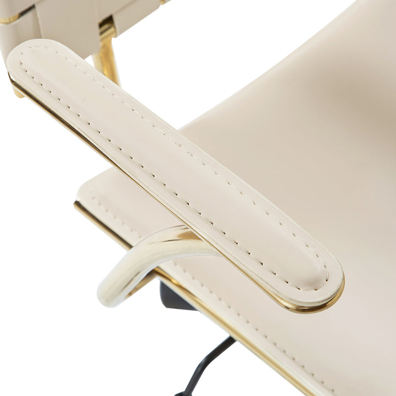 Amalia Modern Rattan Weaving Swivel Office Chair with Backrest - Ergonomic Desk Chair for Home Office, Study & Workspace