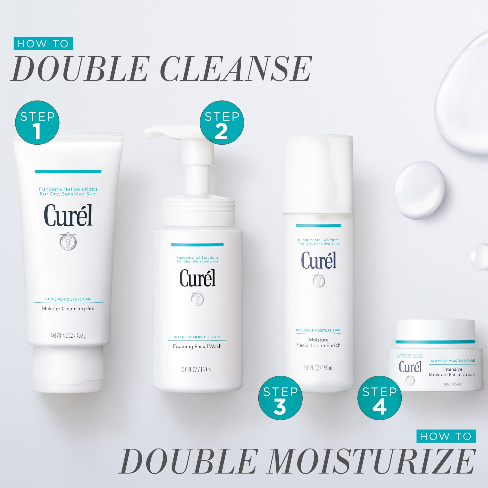 Curel Japanese Skin Care Travel Kit for Dry & Sensitive Skin - Mini Face Wash, Moisturizing Lotion & Gentle Makeup Remover - Perfect for Airplane Carry-on & On-the-Go Skincare