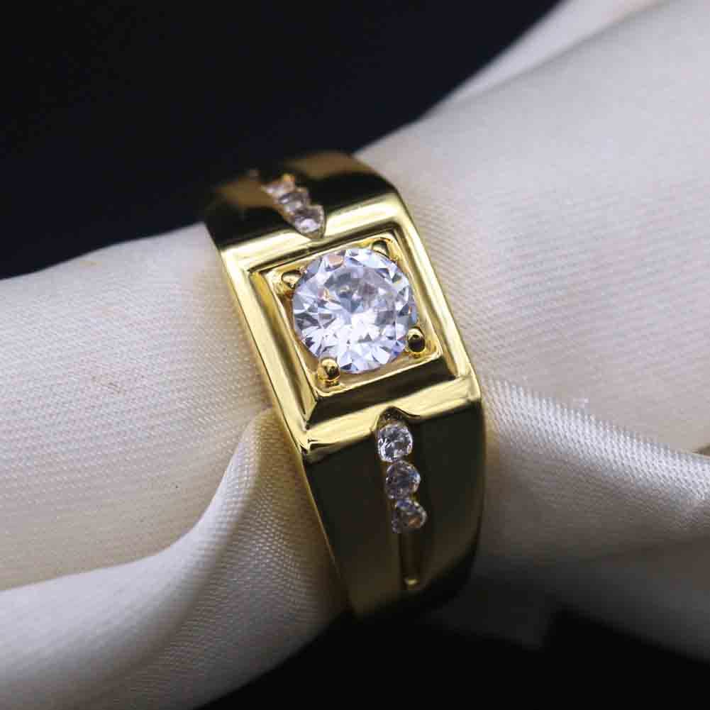 18K Gold Plated Matching Couple Rings for Women & Men - AAA CZ Wedding Band Set for Anniversary, Engagement & Romantic Gifts