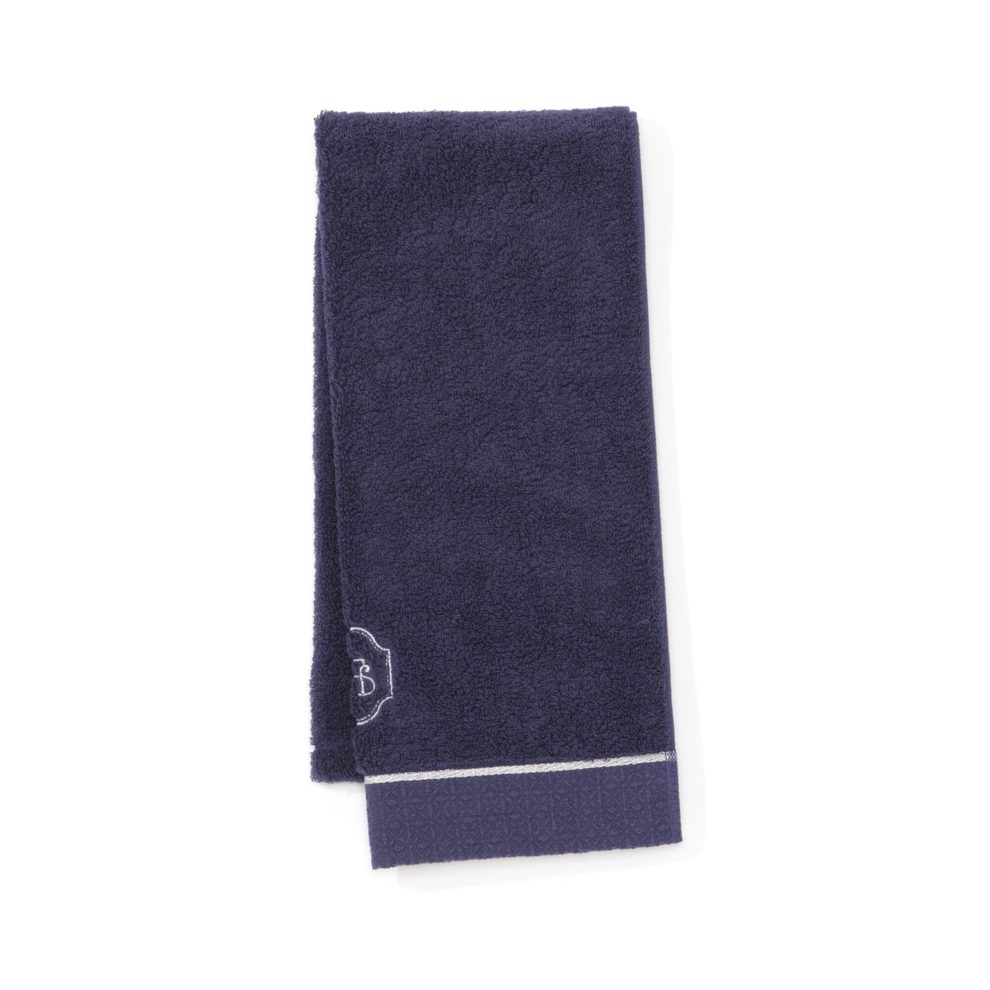 Premium Navy Blue Embroidery Face Towel - Soft & Absorbent for Skincare & Makeup Removal - Perfect for Daily Use, Travel & Spa