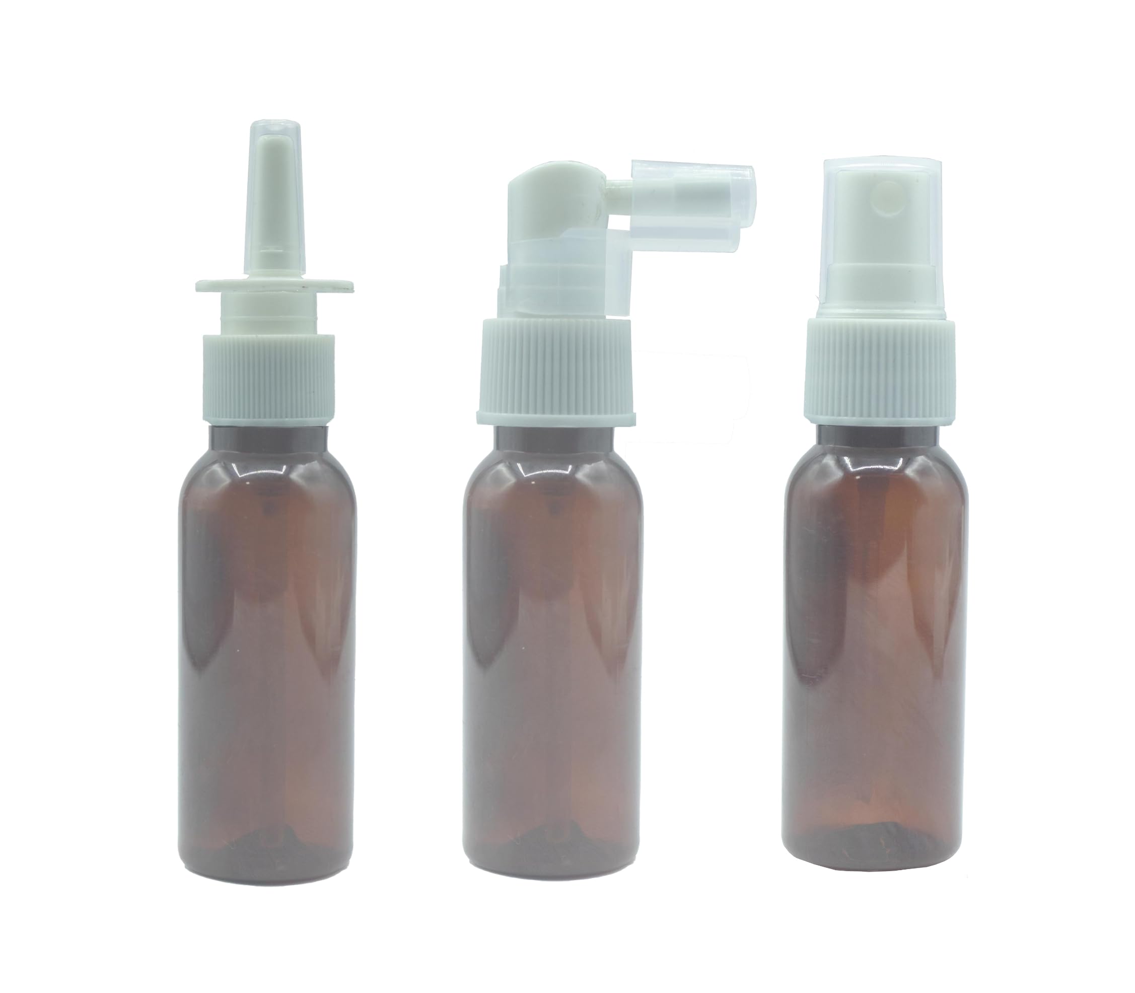 Pharcos 30ml Refillable Fine Mist Spray Bottles - Small Empty Nasal Sprayer with Oil Spray Tops for Essential Oils, Aromatherapy, Personal Care & Cleaning - Amber (Pack of 3) - Perfect for Travel, Home & DIY Projects