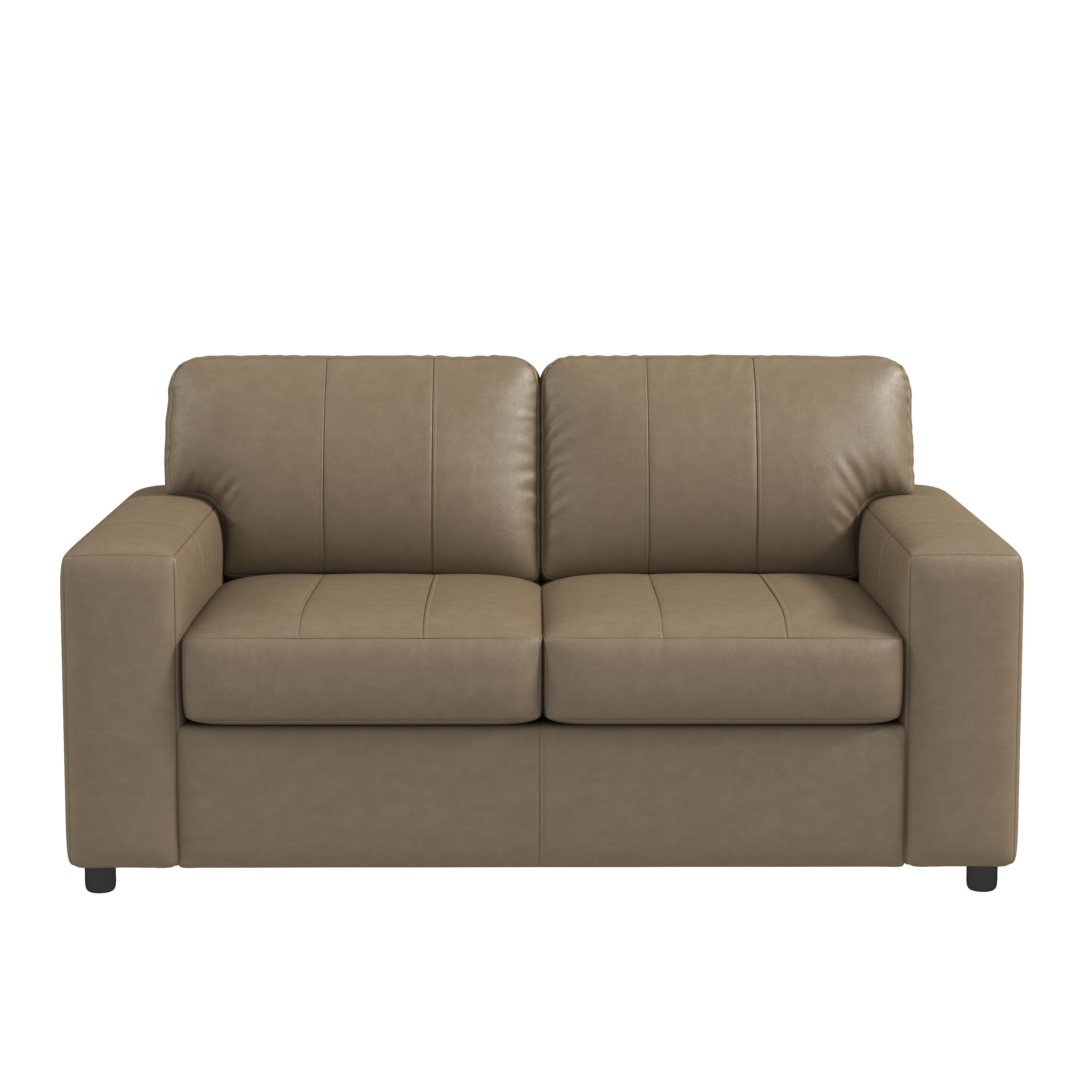 Roundhill Furniture Sakan Genuine Leather Upholstered Loveseat Sofa - Modern Two-Seater for Living Room, Lounge & Office