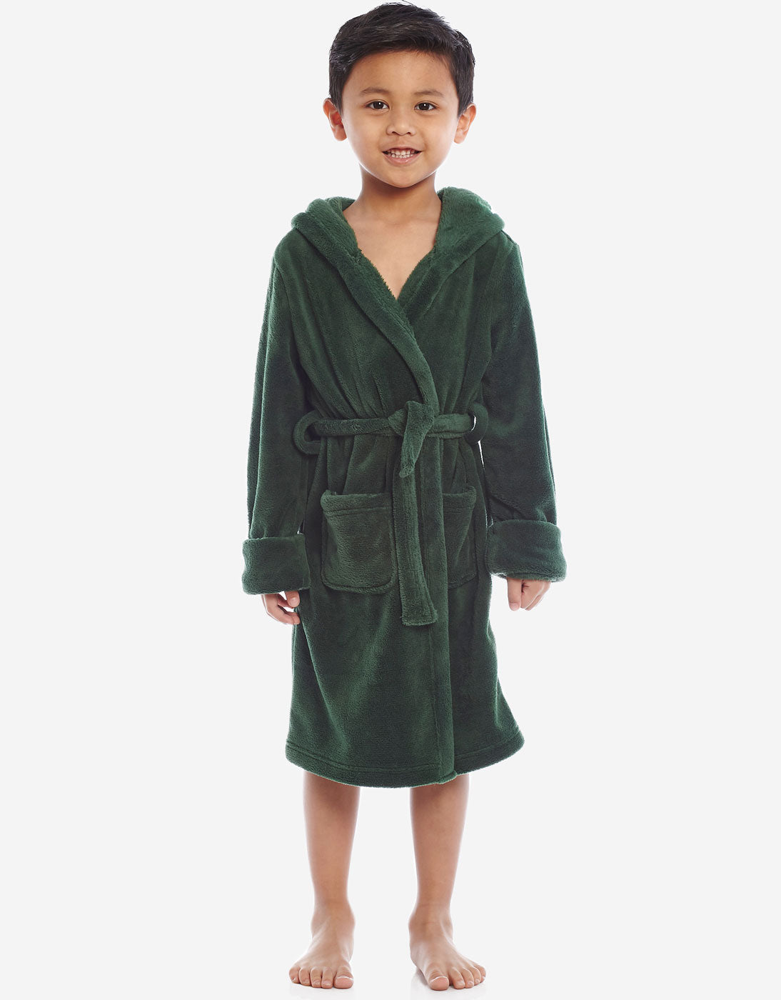 Cozy Fleece Hooded Robe for Women & Men - Soft Classic Color Bathrobe with Pockets - Perfect for Spa, Lounge & Winter Warmth at Home