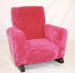 Cozy Hot Pink Fleece Rocking Chair for Nursery, Living Room & Bedroom - Soft Plush Comfort for Relaxation & Nursing