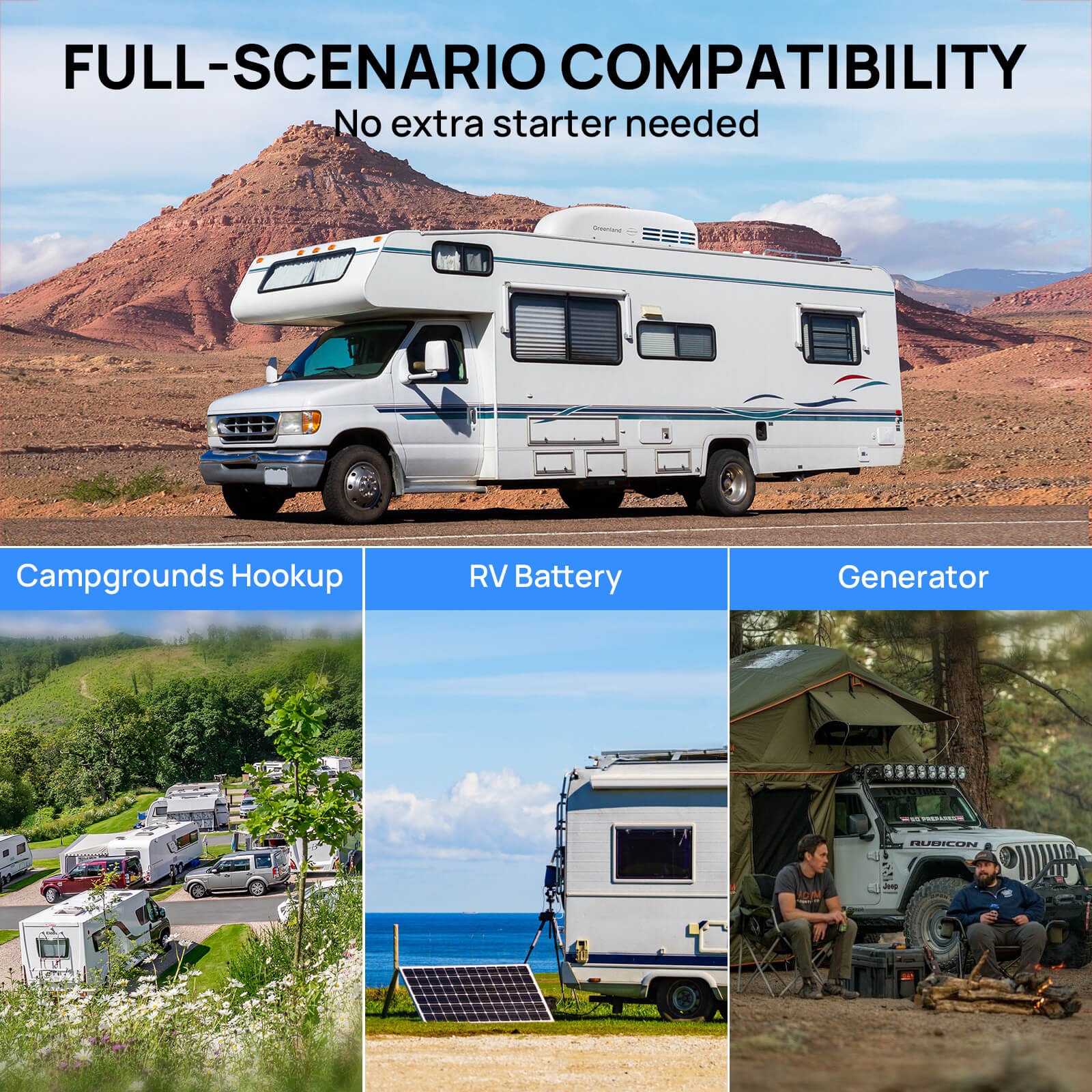 13,500 BTU Inverter RV Air Conditioner with Heat Pump - Energy Efficient Cooling & Heating for Campers, Trailers, and Motorhomes | Perfect for Summer Travel & Winter Adventures