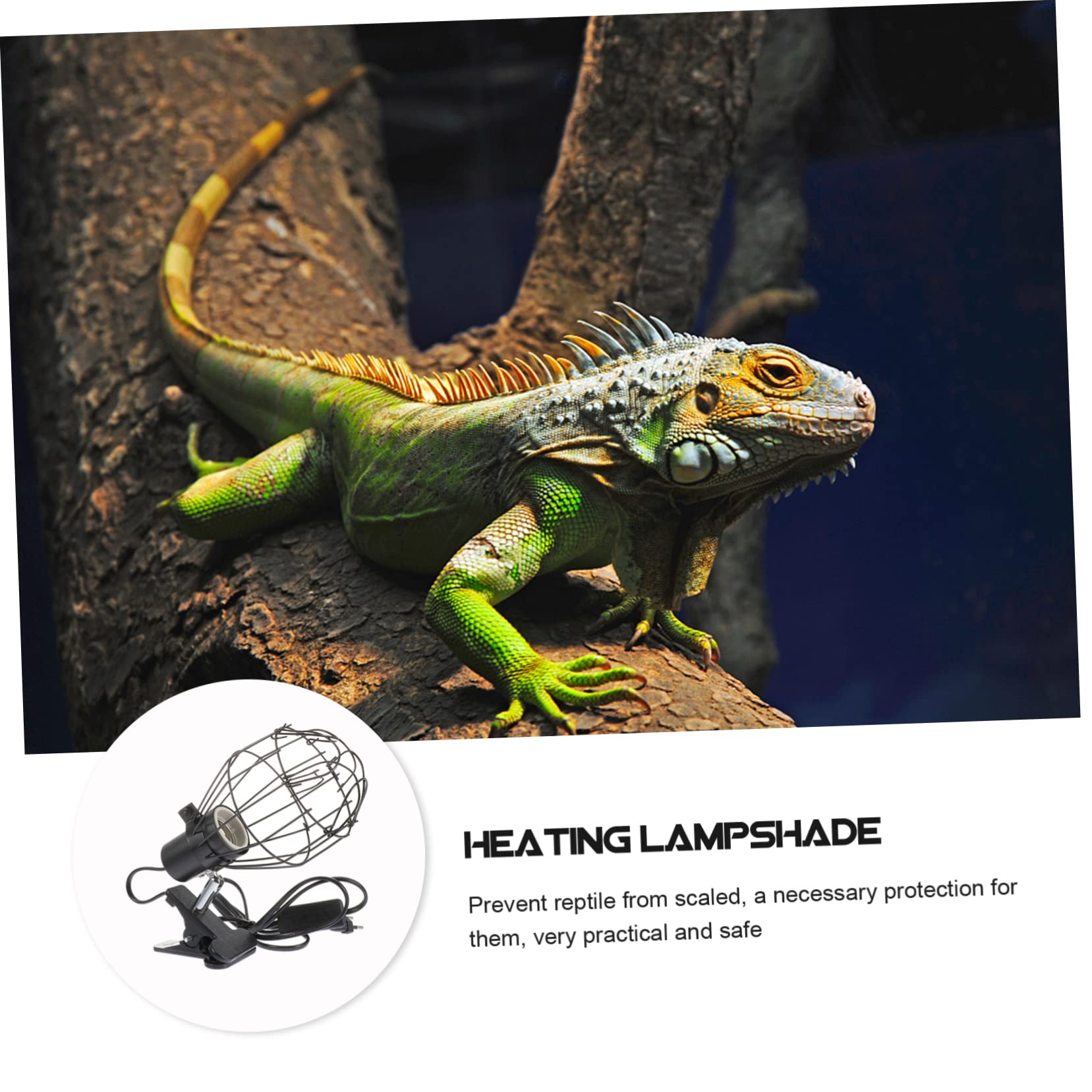 POPETPOP 1pc Reptile Heat Lamp Clip - Durable Iron Lampshade Holder for Reptile Heating Light, Insulated Hollow Cover for Terrariums & Vivariums - Perfect for Lizards, Snakes & Amphibians Habitat Setup