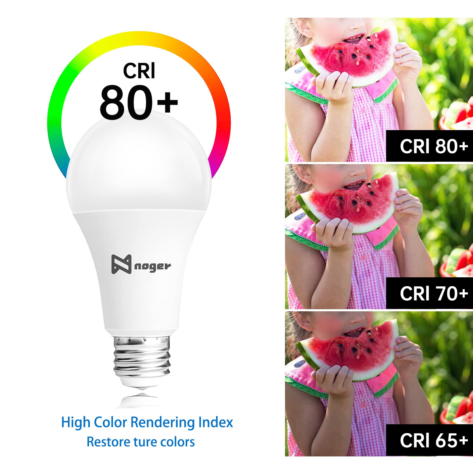 100W Equivalent A19 LED Light Bulbs 4-Pack - 15W Energy Saving, 1600LM Brightness, 3500K Natural White, E26 Base, Non-Dimmable - Perfect for Bedroom, Living Room & Office Lighting